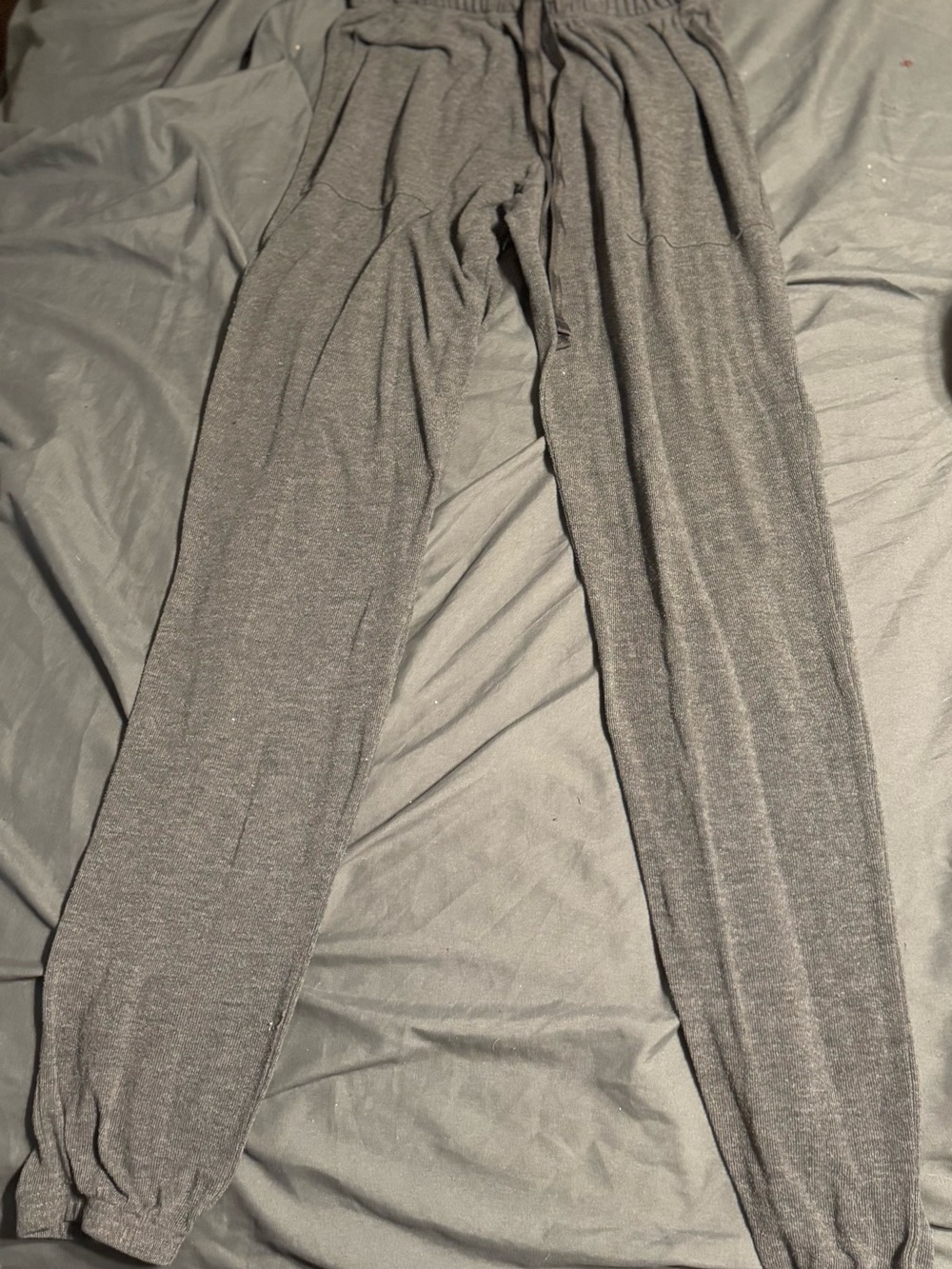 Joyspun Women’s XS Gray Lounge Jogger Pants Soft Knit Drawstring Pajama